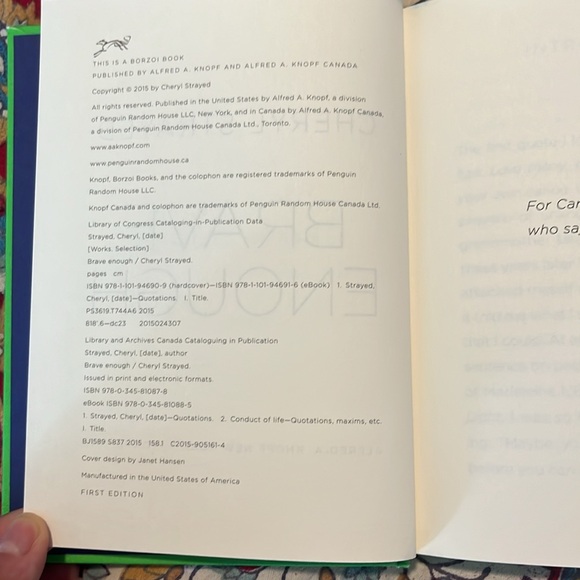 *signed!* Brave Enough (2015) first edition hardback by Cheryl Strayed 2015 - Picture 6 of 7